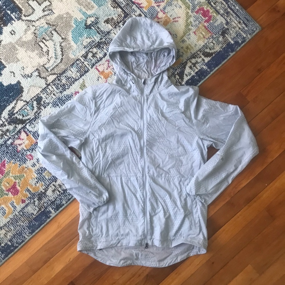Nike gray jogging running wind breaker hooded #p2